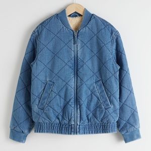 & other stories sherpa lined quilted denim jacket